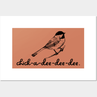 Black-Capped Chickadee Simplistic Line Art Posters and Art